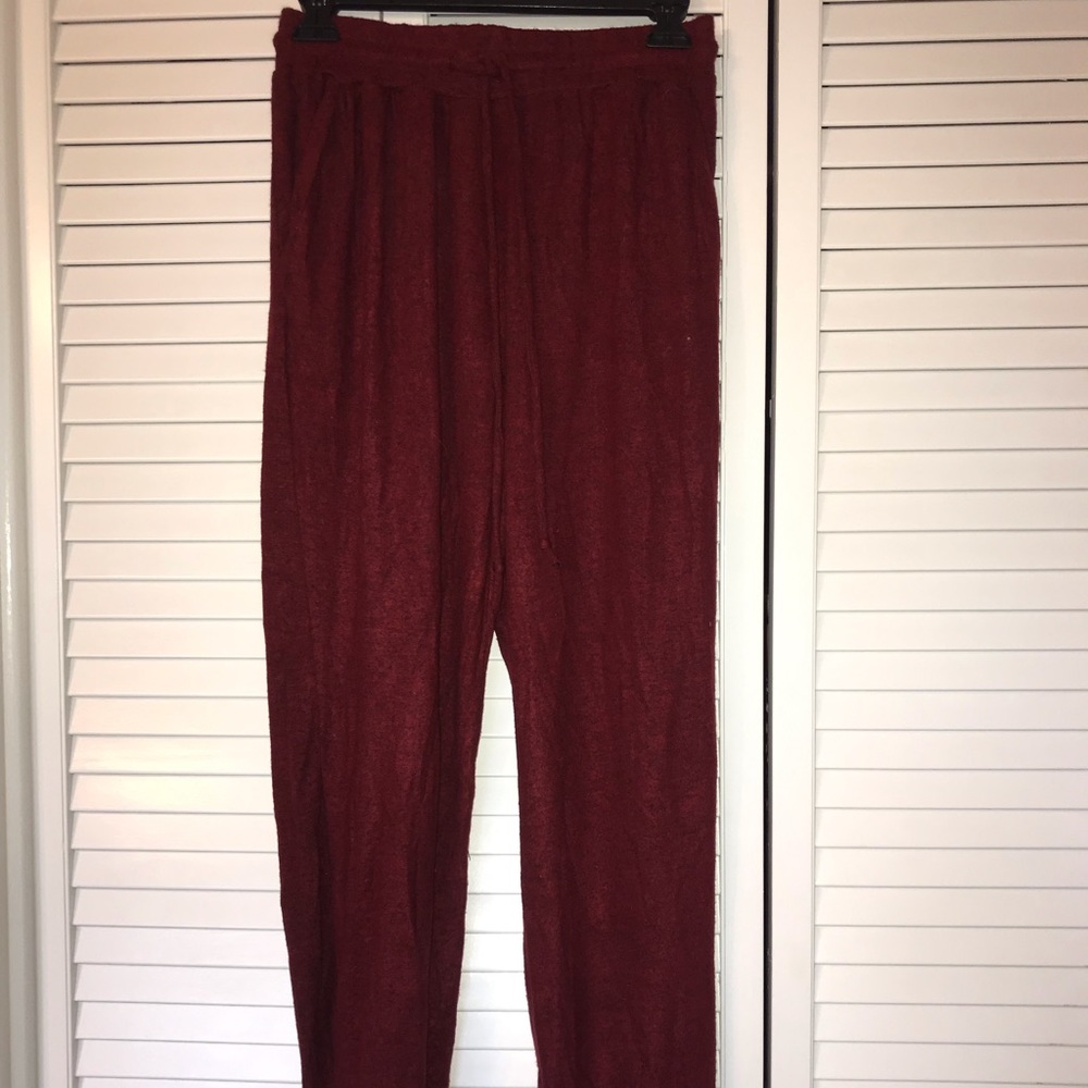 Soft red lounge pants